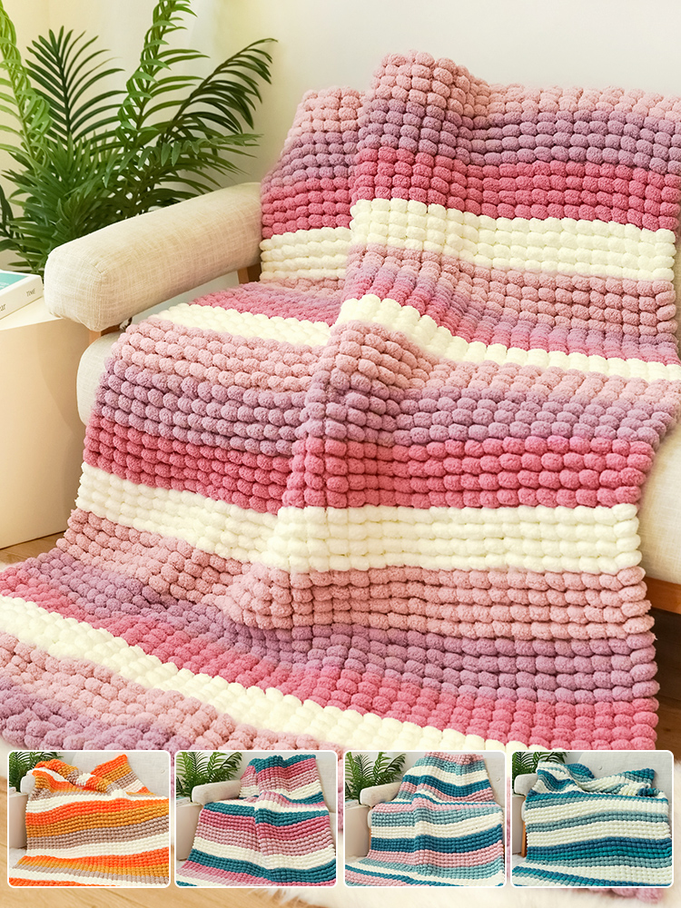 秀丝雅球球线diy编织盖毯