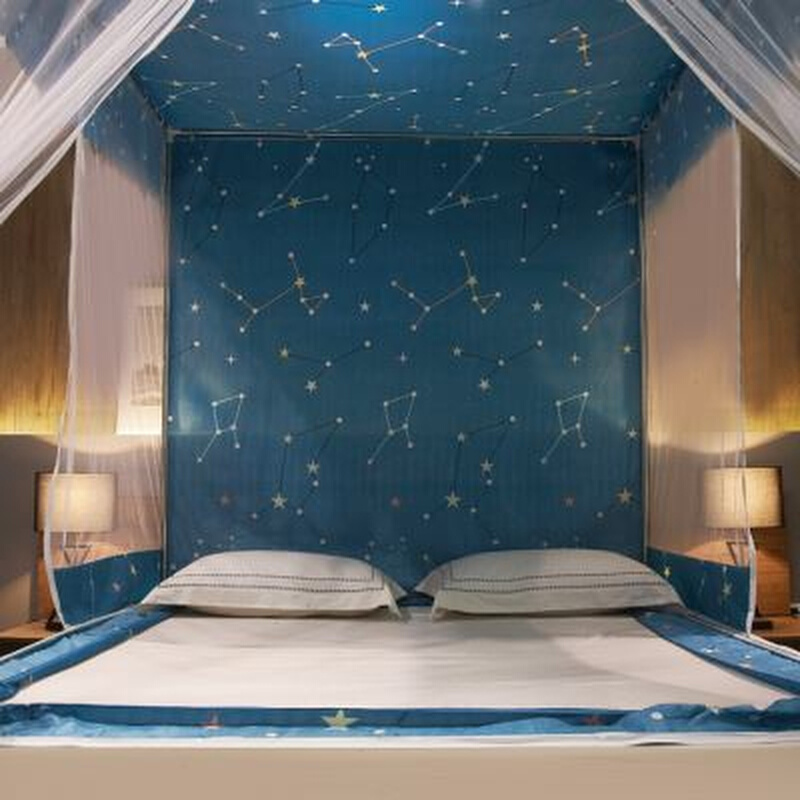 极速遮光防蚊两用家用蚊帐布帘一体全封闭1L5m蒙古包式拉链方帐公