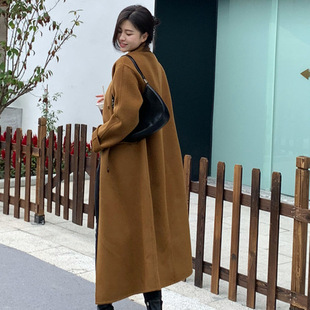 2022女大衣韩版 韩系大衣羊毛新款 女遮肉毛呢秋冬季 外套中长款 羊毛