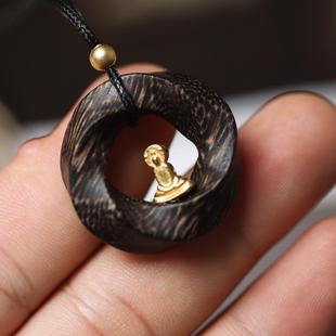 越戴越旺!无相佛随身佛吊坠项链小众原创复古本命年守护佛锁骨链