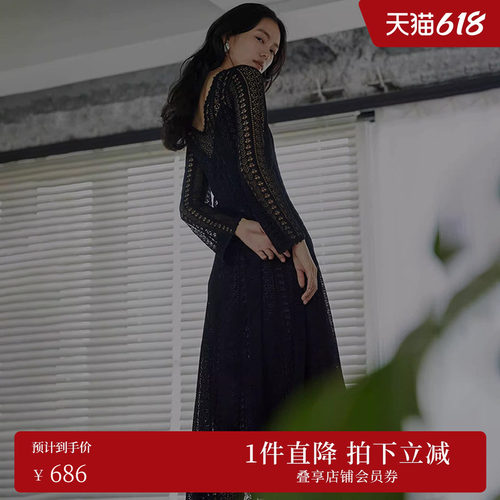 ameri系列连衣裙收腰露肤蕾丝