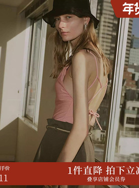 AMERI 休闲连体泳衣背心短裤易搭舒适露背绑带两件套01111531460