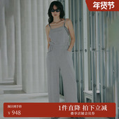 AMERI卫衣材质舒适时髦阔腿背带裤 ins博主同款 02410561330