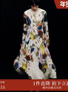 【ins博主同款】AMERI冬UND系列花朵图案连衣裙0224205630870