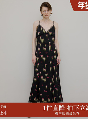 【ins博主同款】AMERI 2025秋冬花卉印花吊带连衣裙0125205880080