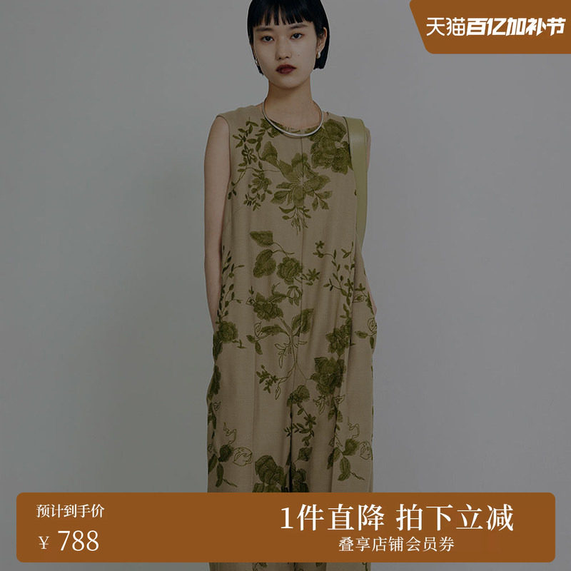 AMERI夏季新款原创优雅气质花朵刺绣宽松连体裤01310561100