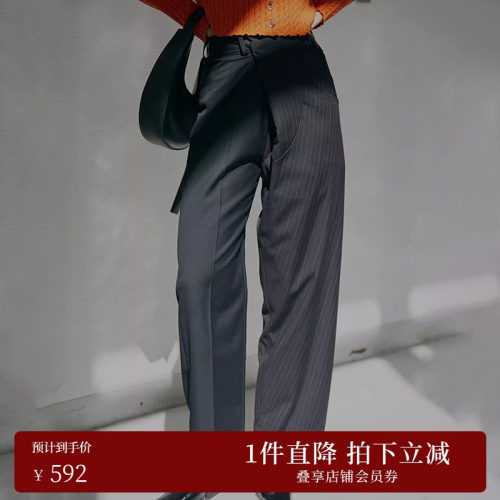 AMERI长裤腰部折叠不对称
