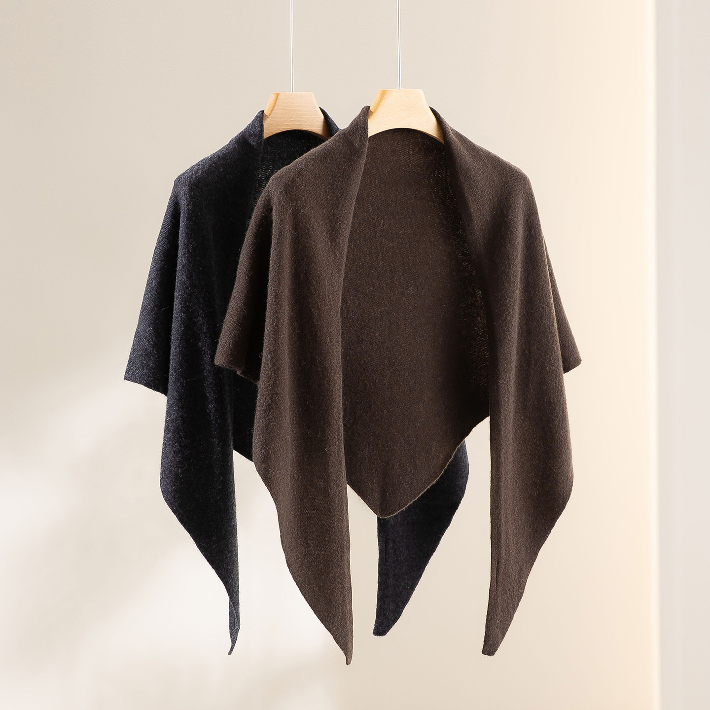 新款100%羊毛大三角围巾