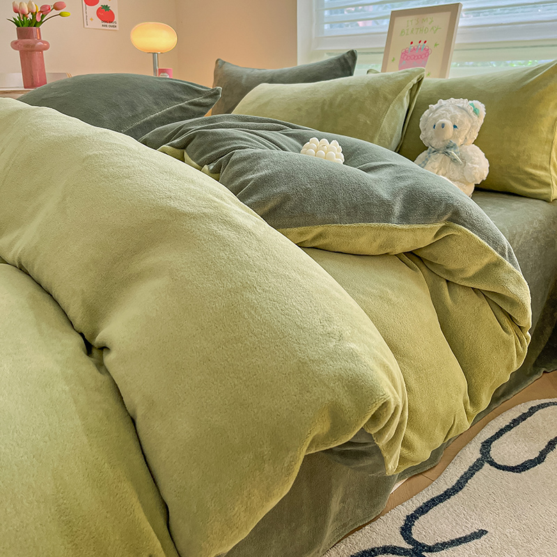 秋冬新款混搭四件套牛奶绒四件套