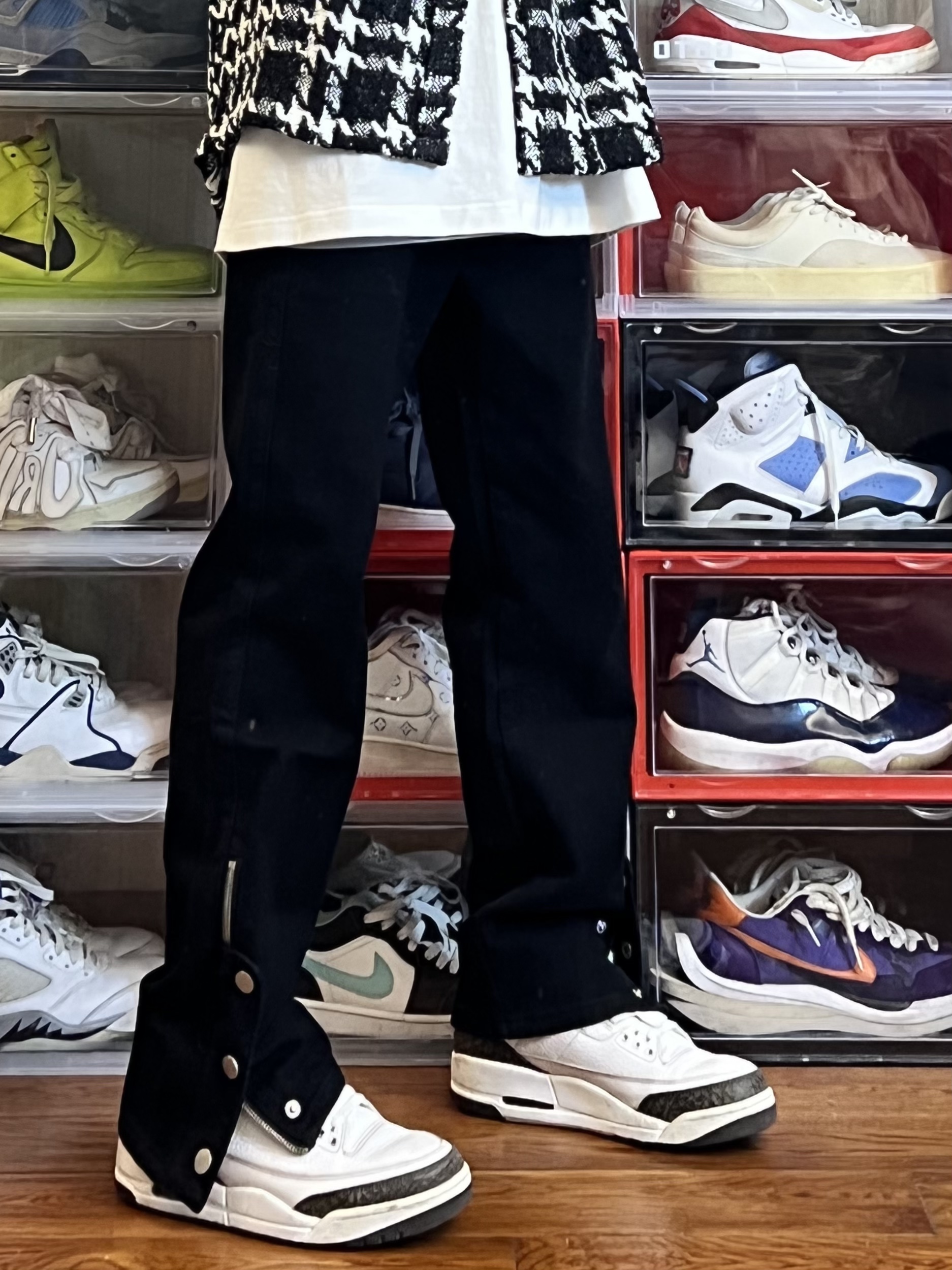 拉链纽扣美式街头百搭长裤牛仔裤