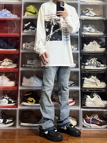 AU8OFCLUB乐队科特柯本人像直喷印花重磅纯棉短袖情侣高街男T恤