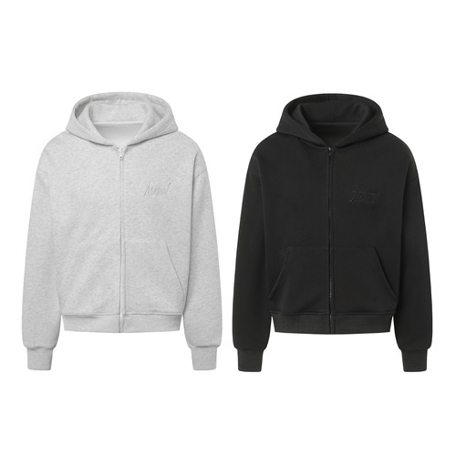 AU8OFCLUB 美式复古基础内搭纯色卫衣boxy短宽显高帽衫上衣春男女