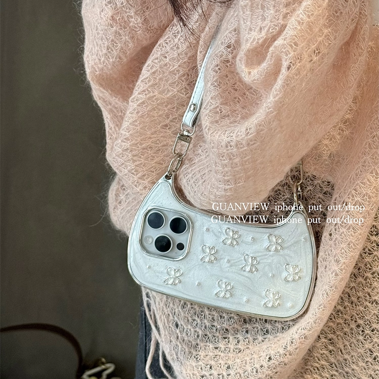 气质贝母蝴蝶手提包包款手机壳