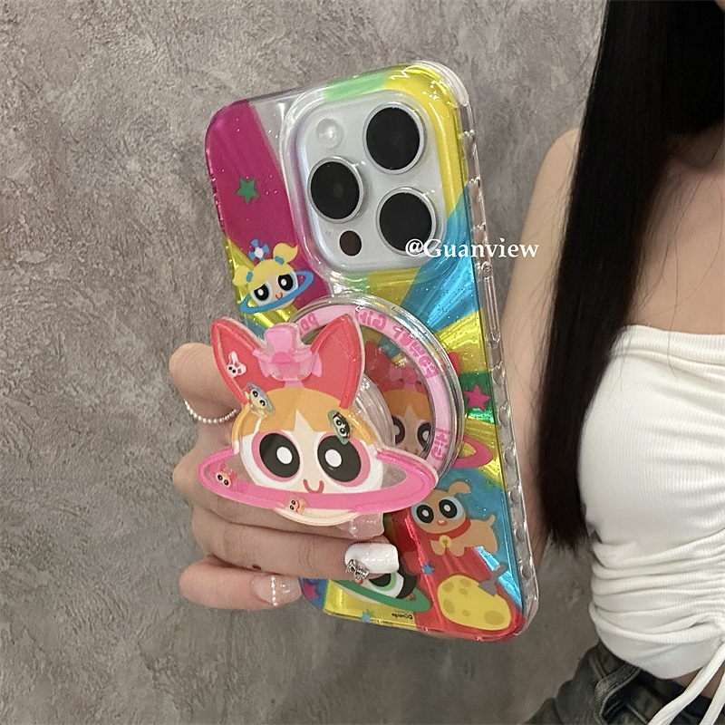 彩虹星球飞天小女警磁吸手机壳