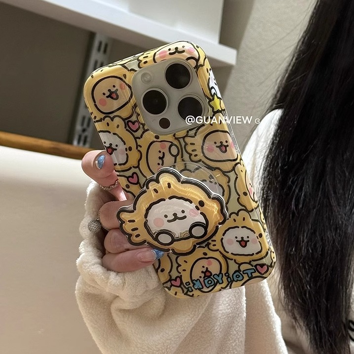 卡通鱼头线条小狗摇摇乐手机壳