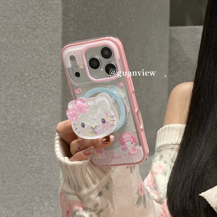 guanview ins少女心睡衣三丽鸥摇摇乐磁吸支架适用iphone17promax苹果16pro手机壳15/14二合一硅胶防摔保护套,3C数码配件,手机保护套/壳,淘宝优惠券,粉丝福利购,淘宝优惠卷