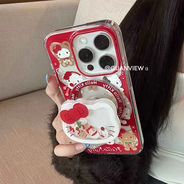 可爱新年雪人凯蒂猫摇摇乐手机壳