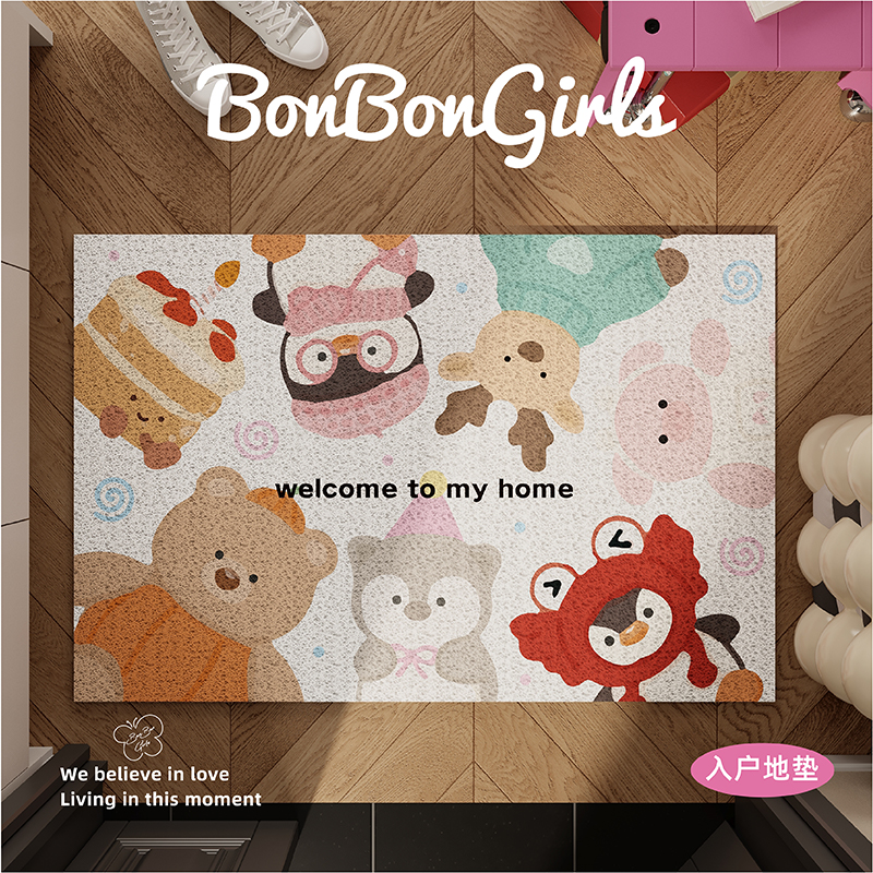 可爱公仔入户地垫耐脏免洗防滑垫