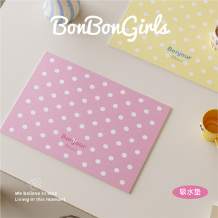 马卡龙波点纯色皮革餐垫隔热垫防水防油免洗碗碟杯盘垫茶几桌面垫