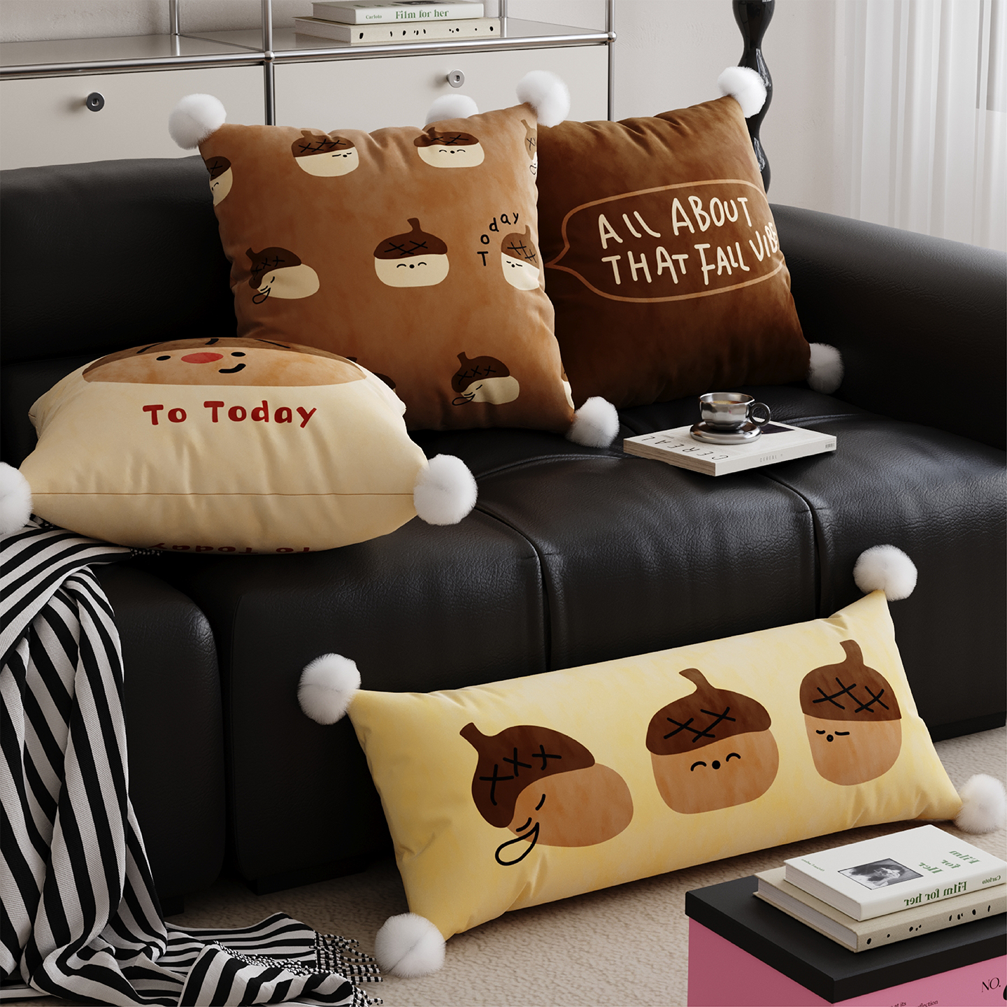 美拉德卡通抱枕套卡通沙发大靠枕