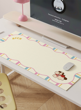 ins风可爱小马超大号鼠标垫家用女生高颜值办公工位桌垫防水防油