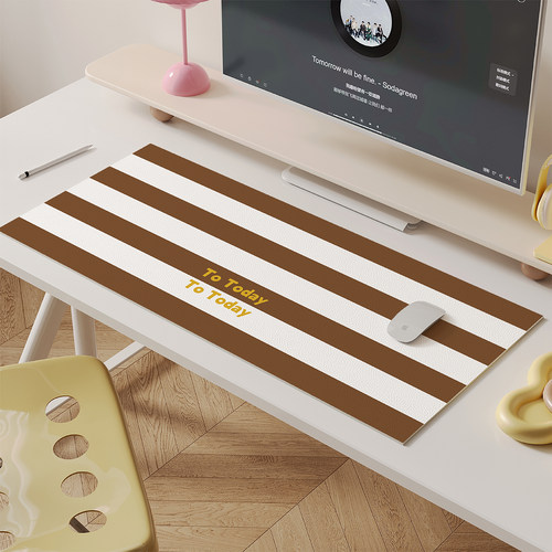 复古风条纹书桌垫防水防油鼠标垫