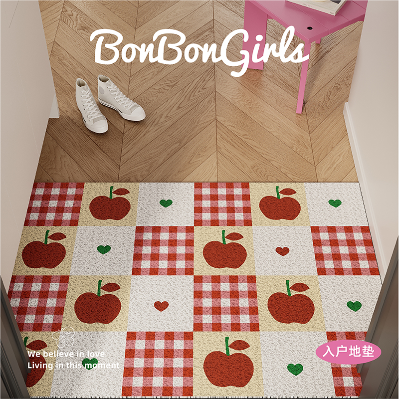 新年红色入户地垫丝圈耐脏防滑垫