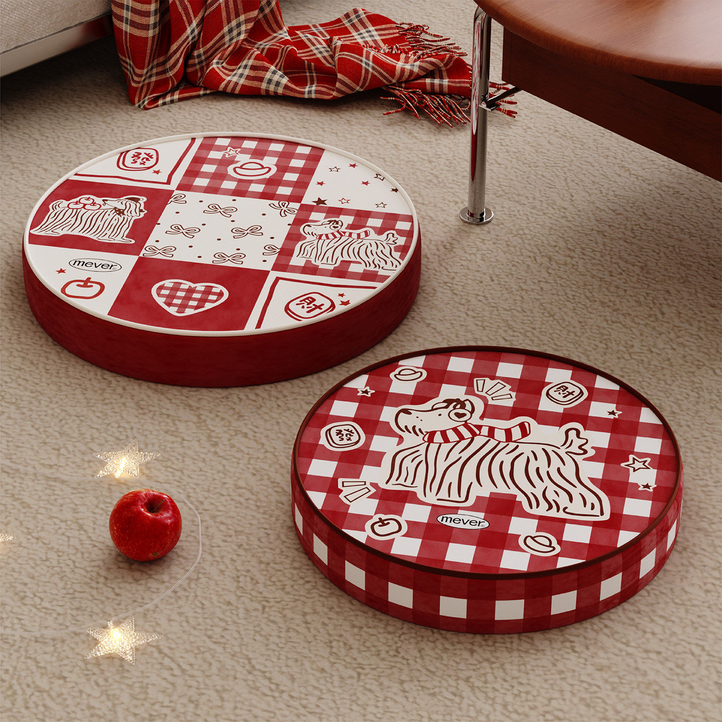 卡通长毛狗新年蒲团客厅地毯地上坐垫看书懒人坐墩榻榻米飘窗垫子