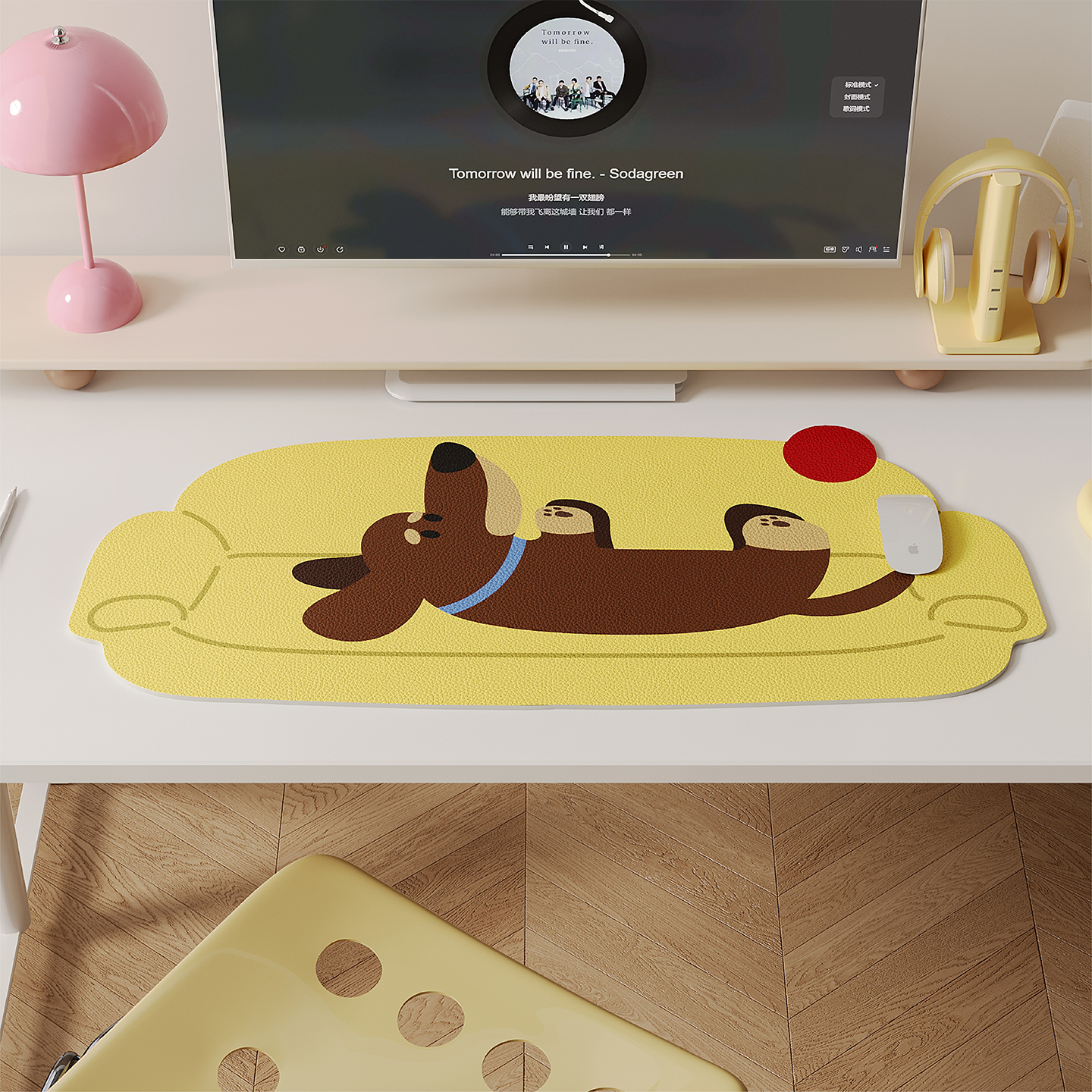 沙发腊肠狗卡通书桌垫桌面保护垫