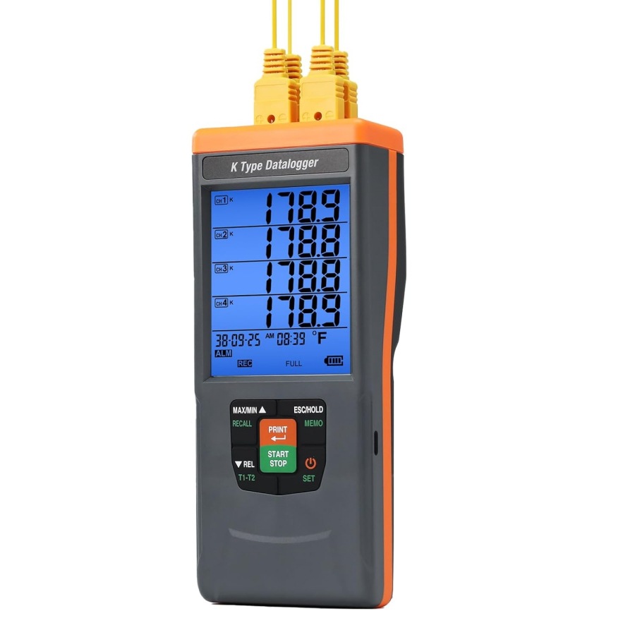 GLP高精度K型四通道带记录热电偶温度计温度表电子温度测试仪