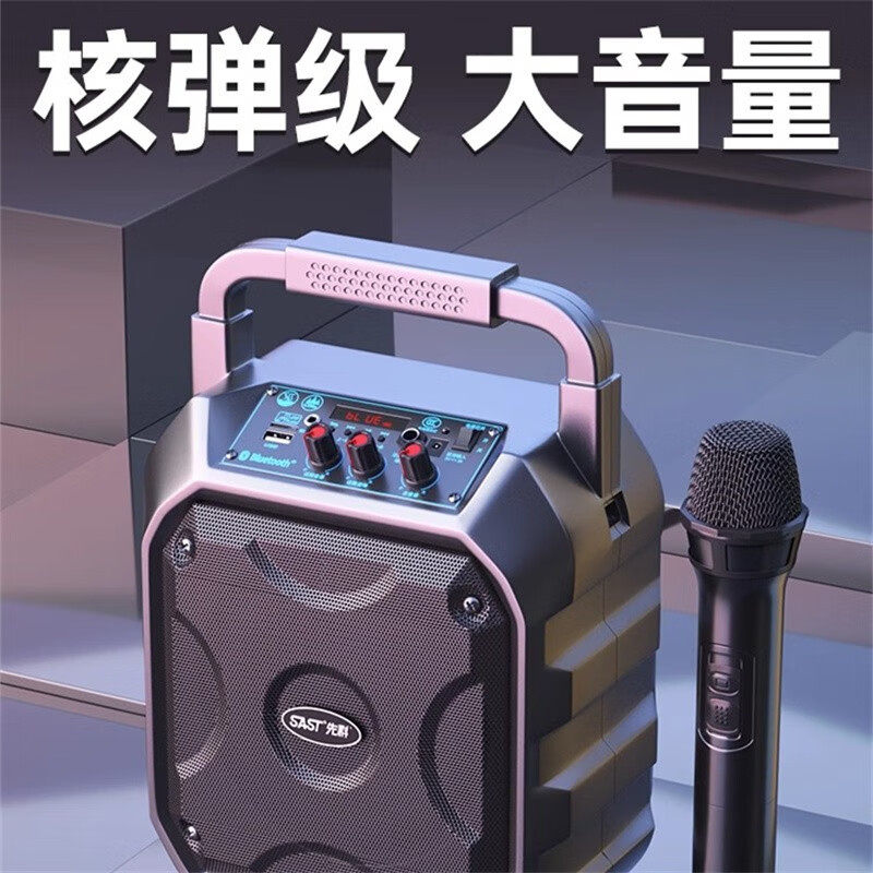 先科户外手提蓝牙音响大功率广场舞便携音箱大音量带无线话筒k歌