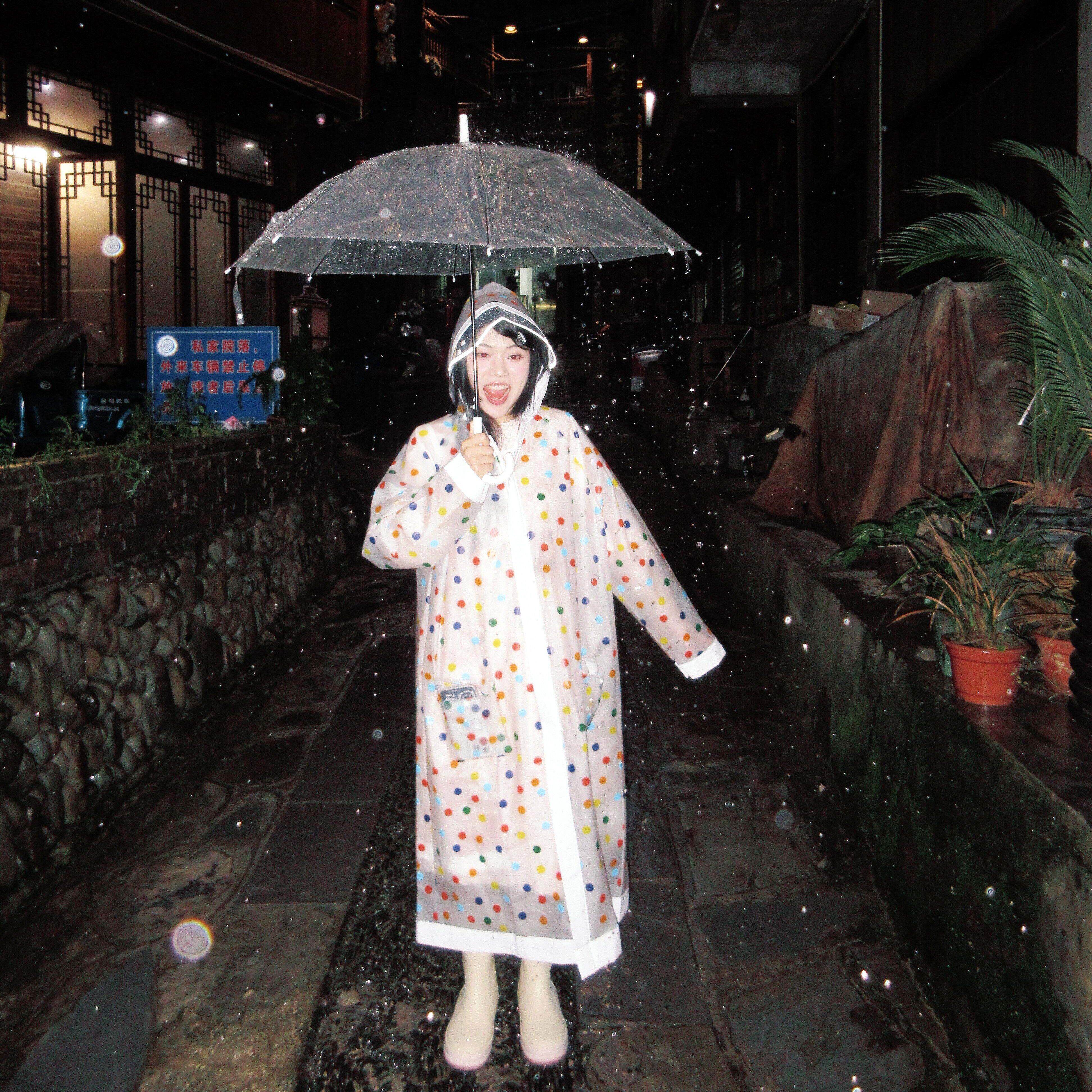 彩色波点雨衣雨披长款全身女生超厚防暴雨外穿户外演唱会音乐节