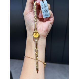 足金999宇珀黄金小金表手链送女友礼物