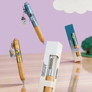 塔诺塞TOP-105史努比低重心联名款小胖笔浓黑速干顺滑0.5mm黑色