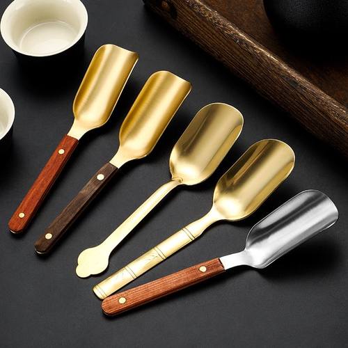 茶具配件铜分茶勺茶铲茶道六君子