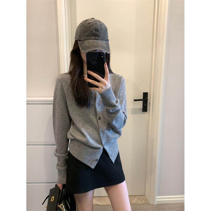 老钱风灰色高级感针织开衫女秋冬小香风软糯内搭毛衣单穿打底上衣,个性定制/设计服务/DIY,棉服工装,淘宝优惠券,粉丝福利购,淘宝优惠卷