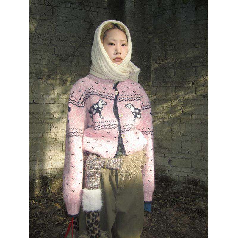 3months冬季新款韩系少女感甜美减龄提花半高领宽松开衫毛衣外套,个性定制/设计服务/DIY,棉服工装,淘宝优惠券,粉丝福利购,淘宝优惠卷