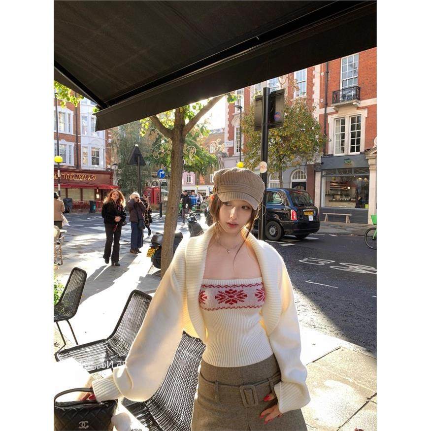 费尔岛坎肩毛衣外套女秋冬短款开衫上衣针织抹胸吊带背心两件套装,个性定制/设计服务/DIY,棉服工装,淘宝优惠券,粉丝福利购,淘宝优惠卷