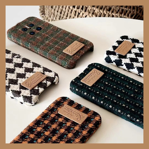 编织格子适用华为mate70手机壳meta70pro+复古70air菱格纹por日韩十毛绒绒秋冬季huawei硅胶毛茸茸冬天保暖软