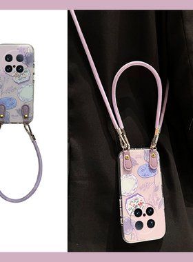 ins风紫色盘子适用vivox200手机壳x100pro+手机壳x100ultra斜挎x90s可背带t2s硅胶x80spor挂绳x70/x60+十vivo