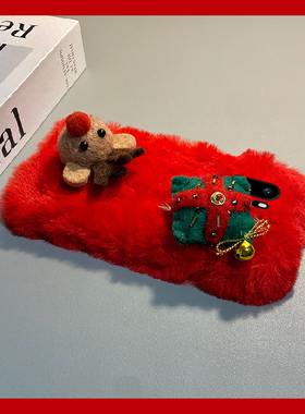 圣诞礼盒麋鹿适用oppo一加ace6手机壳ace5至尊版1+15红色13挂链12毛绒11pro秋冬季10/9rt/ace3v/2v/1+oneplus