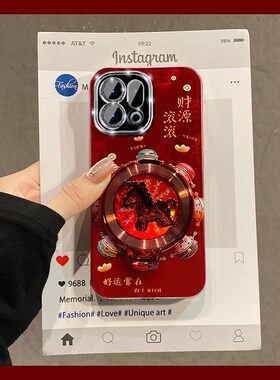 财神爷小马旋转支架适用oppofindx9plus手机壳fondx8pro立体x7ultra红色x6卡通x5本命年k12x马年k11新年0ppo