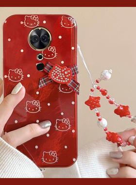 2026波点kt猫适用美图m8机壳m8s红色t8手链t8s新年t9凯蒂猫v6冰川纹硅胶全包防摔卡通新款可爱立体透明手提软