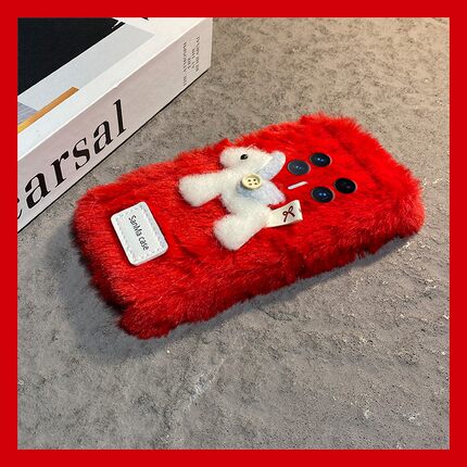 2026毛绒小马适用华为荣耀magic8手机壳mgaic7立体play8tpro红色7t秋冬季6t新年5t马年majic6至尊版5软honor