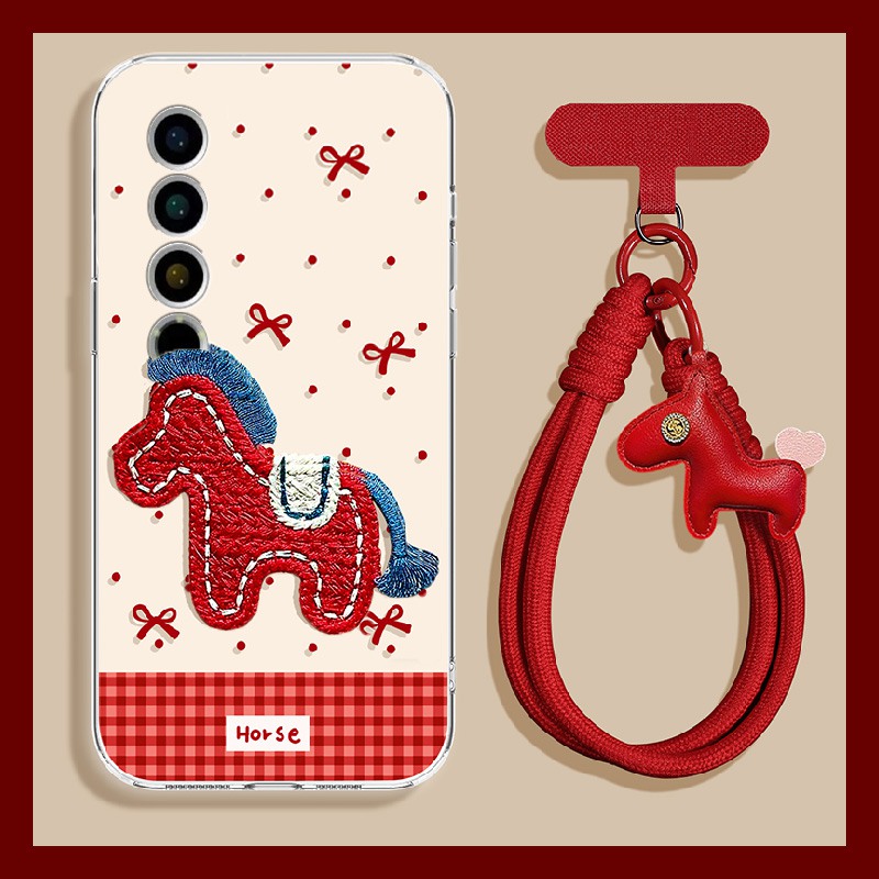 手机壳硅胶红色2026马年立体卡通