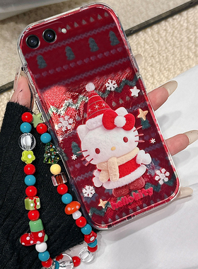 圣诞雪花kt猫适用三星zflip7fe手机壳zfold6红色zflip5新年w23flip手链3折叠屏zfold2凯蒂猫w22/w21/galaxy硬