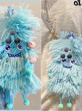 蓝色小怪兽适用华为荣耀magic7手机壳migic6pro立体mgaic可爱por卡通七毛绒绒六秋冬honor硅胶毛茸茸趣味软壳