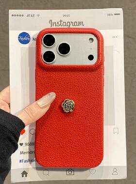 ins风山茶花花朵适用一加ace6手机壳ace5pro红色1+15荔枝纹13新年12卡通ace3仿皮acepro竞速版11r皮纹2v软10t