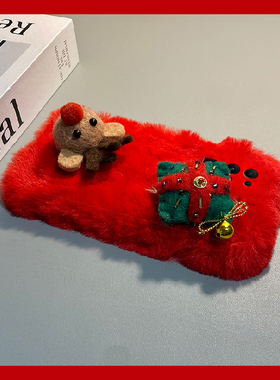 圣诞礼盒麋鹿适用华为荣耀30pro+手机壳30s红色v30挂链x30i毛绒畅玩30plus秋冬季x20se卡通x10max/play4t/3软