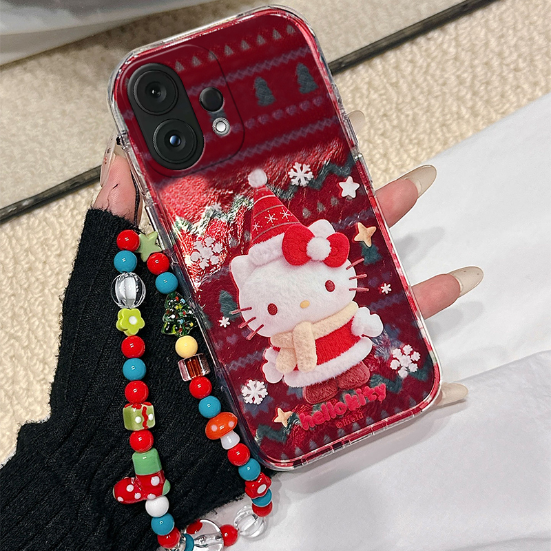 圣诞雪花kt猫适用vivos30promini手机壳s20红色s19pro新年s17t手链s16e凯蒂猫t1卡通s15s12s10s9s7s1可爱马年